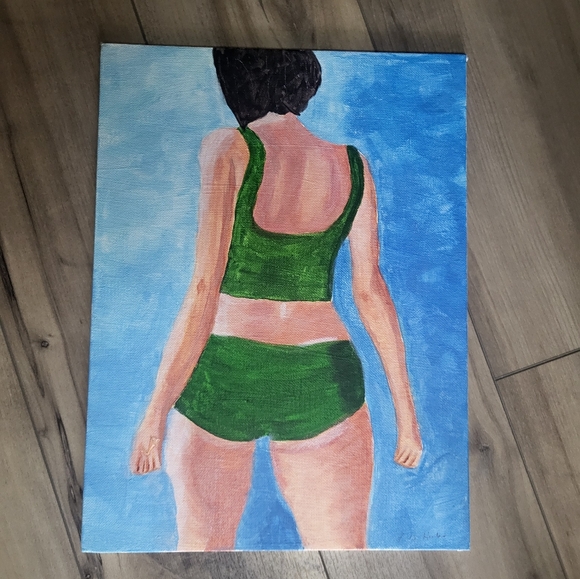 Original signed painting of The Sunbather - Picture 1 of 3